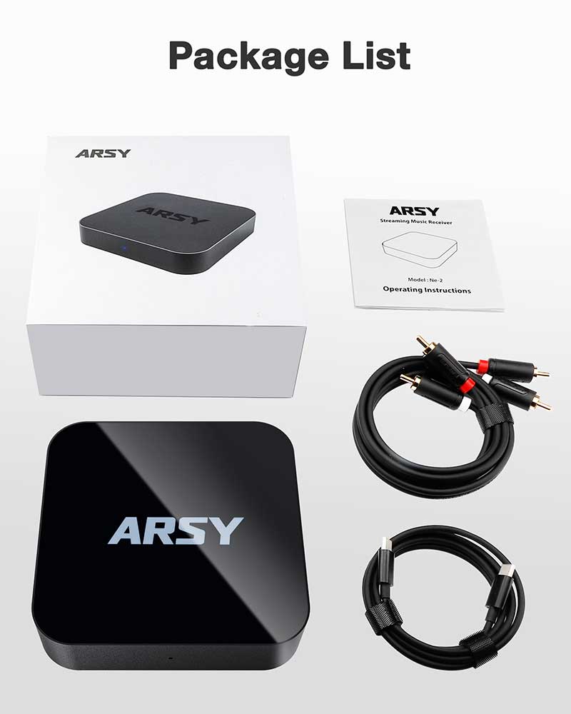 ARSY Ne-2 Plus Music Streamer, Streaming Music Receiver, Airplay 2 Receiver, Wireless Audio Receiver Stream Hi-Res Audio